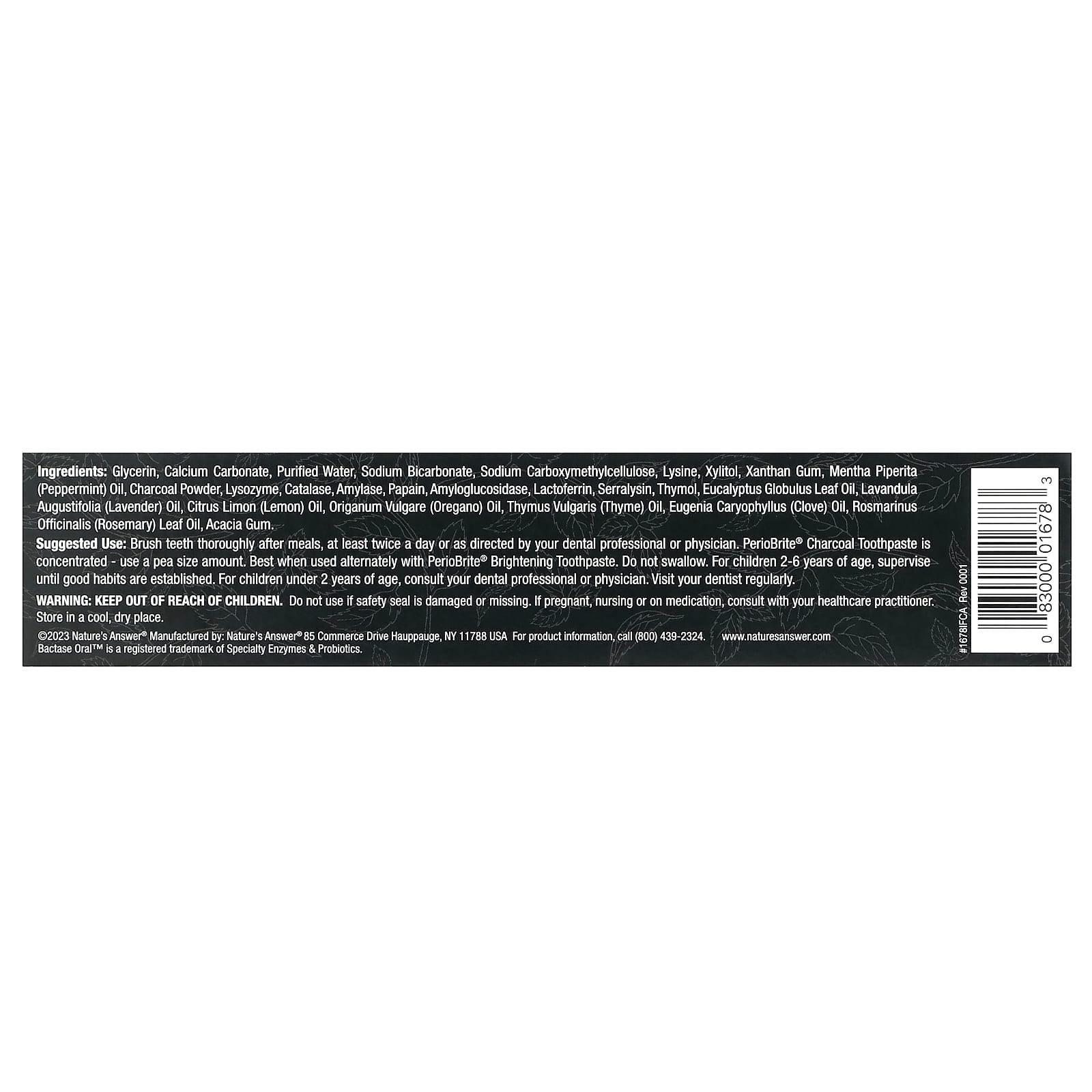 Nature's Answer PerioBrite Charcoal Toothpaste, Peppermint, 113.4 g - view 3